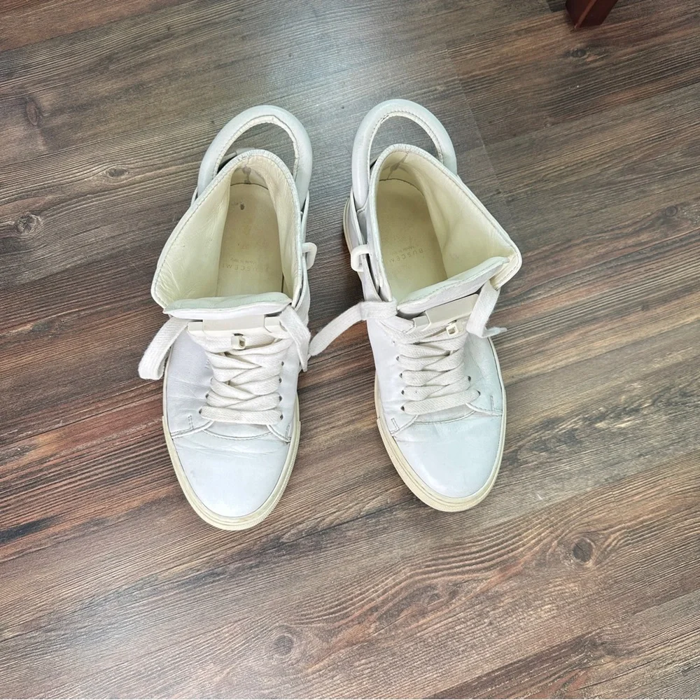 Buscemi 100mm white leather sneakers size 7 women’s
